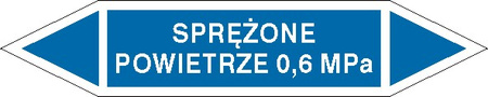 Tabliczka na rurociągi Sprężone powietrze 0,6 MPa znak na płycie PCV (R-PO11)