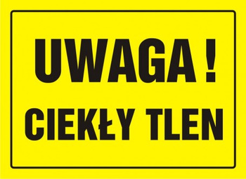 Znak Uwaga! Ciekły tlen na płycie HIPS (OA050)