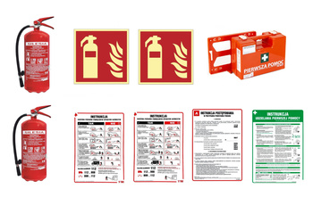 Zestaw moja firma 400m2 (gaśnica+apteczka+instrukcje+oznakowanie)