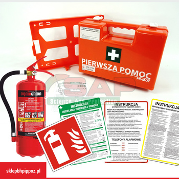 Zestaw BHP i PPOŻ z gaśnicą 4kg
