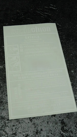 Etykieta serwisowa oryginalna do gaśnicy proszkowej GP6x ABC - BOXMET przeźroczysta