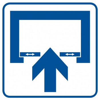 Znak Uwaga! Drzwi otwierane automatycznie na płycie PCV (RA069)