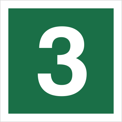 Znak stacja ewakuacyjna nr 3 na Płycie Świecącej (120-16)