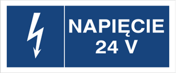 Znak Napięcie 24V na płycie PCV (530-15b)