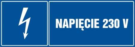 Znak Napięcie 230V na Folii Samoprzylepnej (HH047)