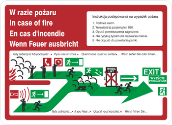 Znak Instrukcja piktograficzna schodami w dół w prawo (222 XK-05)