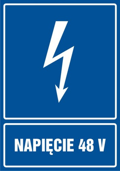 Znak Napięcie 48V na Folii Samoprzylepnej (HG025)