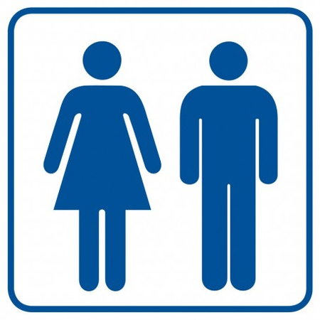 Znak Toaleta damsko-męska na płycie PCV (RA017)