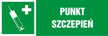 Znak punkt szczepień płyta zwykła PCV (NA153)