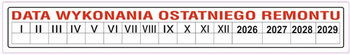 Naklejka serwisowa gaśnicy – Data remontu