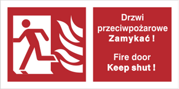 Znak drzwi przeciwpożarowe. zamykać! fire door keep shut! (w lewo) (217-02) Techem