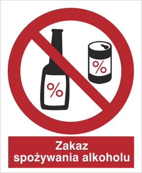 Znak zakaz spożywania alkoholu na Folii Samoprzylepnej (637)