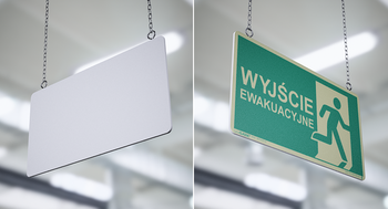 Wyjscie ewakuacyjne prawe (podwieszany) (E110-P)