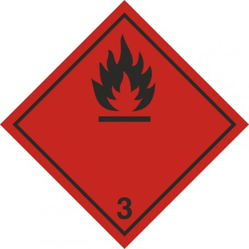 Znak materiały ciekłe zapalne na Folii Samoprzylepnej (MB110)