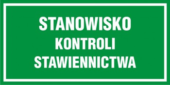 Znak Stanowisko kontroli stawiennictwa na płycie PCV (NF014)