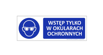 Znak Wstęp tylko w okularach ochronnych (T104)