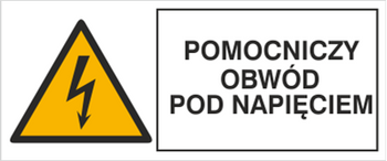 Znak Pomocniczy obwód pod napięciem na płycie PCV (330-08b)