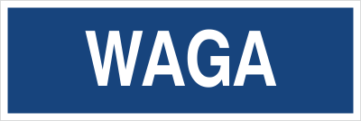 Znak waga na Folii Samoprzylepnej (801-199)