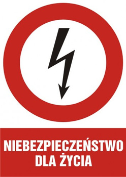 Znak Niebezpieczeństwo dla życia na Folii Samoprzylepnej (HC001)