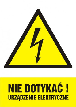 Znak Nie dotykać Urządzenie elektryczne na Folii Samoprzylepnej (HA001)