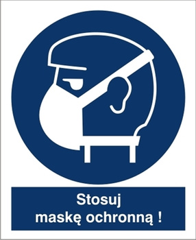 Znak stosuj maskę ochronną na folii Samoprzylepnej (423-01)