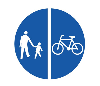 Znak nakazu METALOWY C16/13 Droga dla pieszych, Droga dla rowerów Znak nakazu w pionie