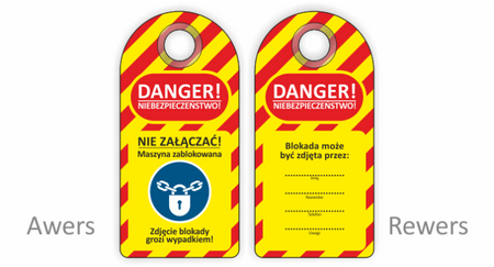 Znak Maszyna zablokowana TAG001