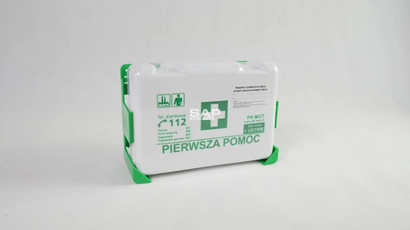 Apteczka pierwszej pomocy BD NEW DIN 13164 + ustnik z wieszakiem biała