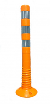 Słupek drogowy elastyczny 75 cm mandarynkowy biała taśma odblaskowa