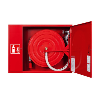 Hydrant wewnętrzny zawieszany uniwersalny DN33 z miejscem na gaśnicę obok zwijadła - SUPRON