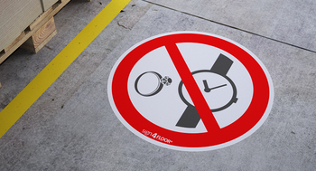 Zakaz wstępu z zegarkami (znak podłogowy) (P008-F)