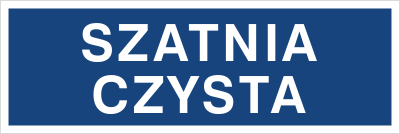 Znak szatnia czysta na Folii Samoprzylepnej (801-46)