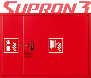 Hydrant wewnętrzny DN 25 z wężem półsztywnym 30m z miejscem na gaśnice - ZAWIESZANY SUPRON