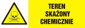Znak Teren skażony chemicznie płyta zwykła PCV (NA001)