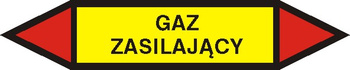 Tabliczka na rurociągi Gaz zasilający znak na Folii Samoprzylepnej (R-G09)
