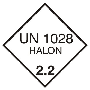 Nalepka UN 1028 HALON 2,2