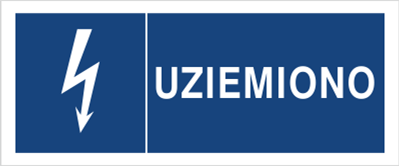 Znak Uziemiono na Folii Samoprzylepnej (530-06b)