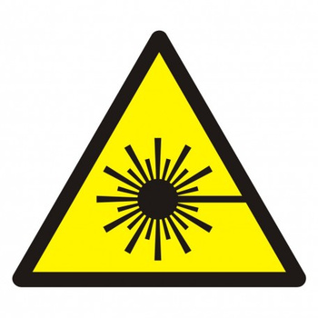 Znak ostrzeżenie przed wiązką laserową na płycie PCV (GDW004)