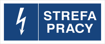 Znak Strefa pracy na Folii Samoprzylepnej (530-12b)