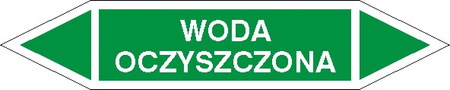 Tabliczka na rurociągi Woda oczyszczona znak na Folii Samoprzylepnej (R-W26)