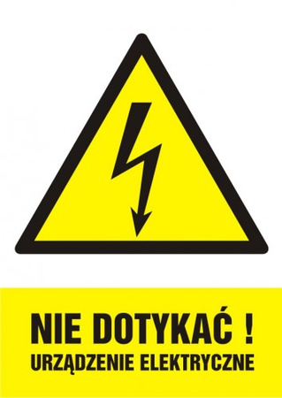 Znak Nie dotykać Urządzenie elektryczne na Folii Samoprzylepnej (HA001)