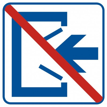 Znak Wejście zamknięte na płycie PCV (RA500)