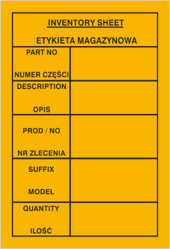 Znak etykieta magazynowa na płycie HIPS (802-60)