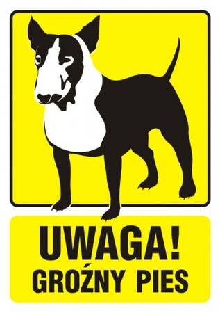 Znak Uwaga! Groźny pies (PA036)