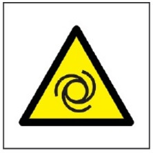 Znak ostrzeżenie przed automatycznym uruchamianiem się na płycie PCV (W18) (ISO 7010)