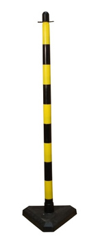Słupek do łańcucha żółto-czarny 130 cm podstawa plastikowa trójkątna