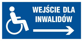 Znak Wejście dla inwalidów w prawo (PA044)