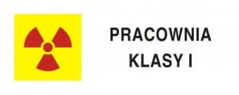 Znak ostrzegawczy do oznakowania pracowni izotopowej z otwartymi źródłami prom. klasa I (KA021)