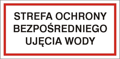 Znak strefa ochrony bezpośredniej ujęcia wody (824-07) na płycie PCV