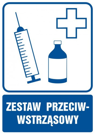 Znak Zestaw przeciwwstrząsowy na płycie PCV (RF022)